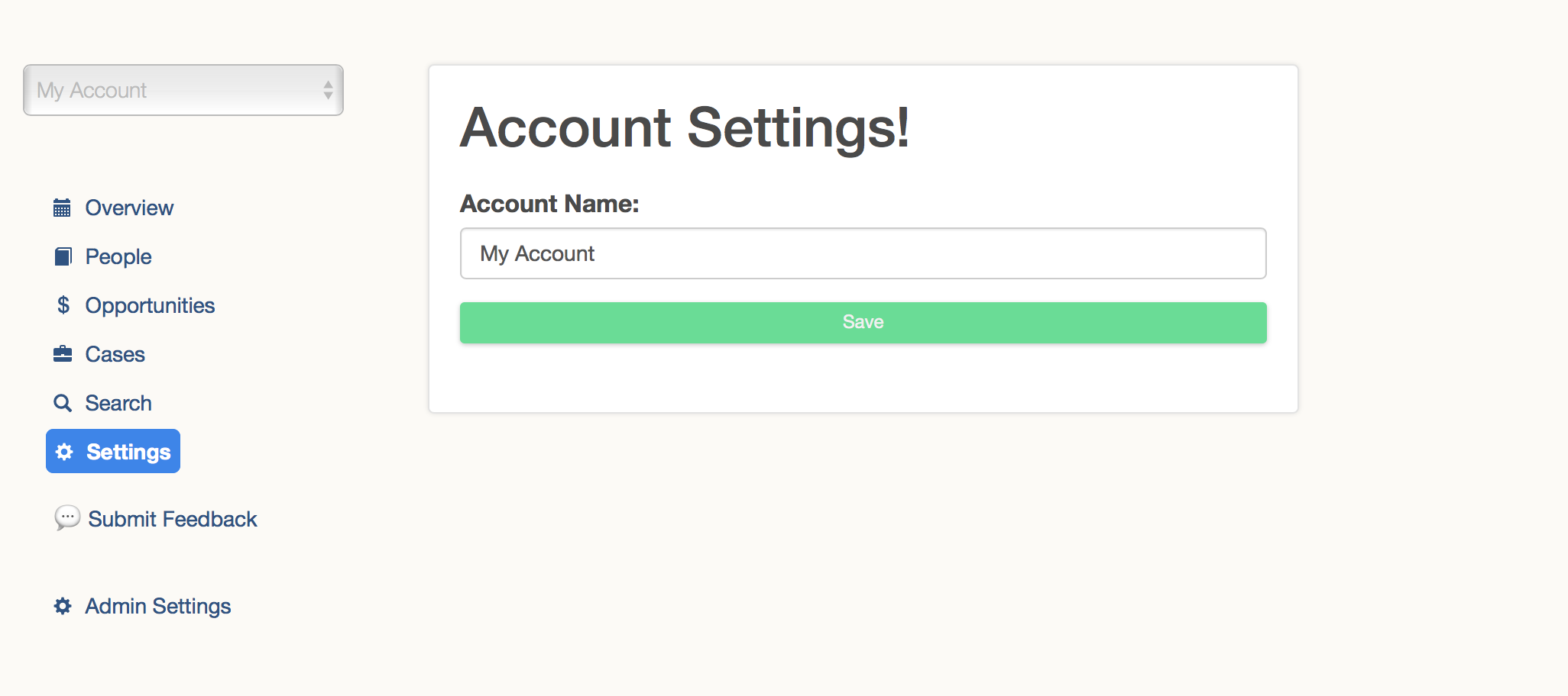 account settings